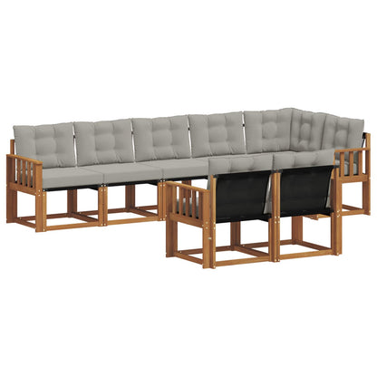 Set di divani da esterno 8 pcs Grigio Naturale e Chiaro | homemem39