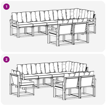Set di divani da esterno 8 pcs Grigio Naturale e Chiaro | homemem39