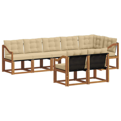 Set di divani da esterno con cuscino 8 pcs Naturale e Beige | homemem39
