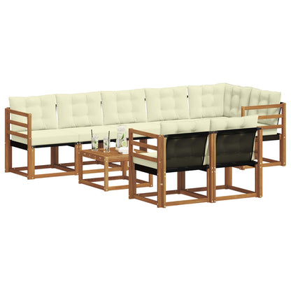 Set di divani da esterno con cuscino 9 pcs Naturale e Crema