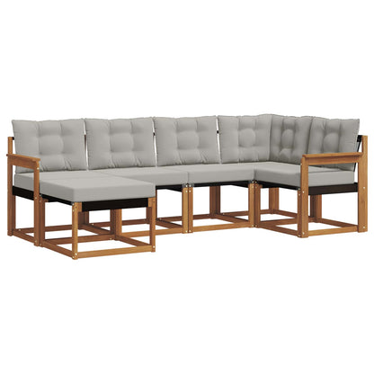 Set di divani da esterno 6 pcs Grigio Naturale e Chiaro | homemem39