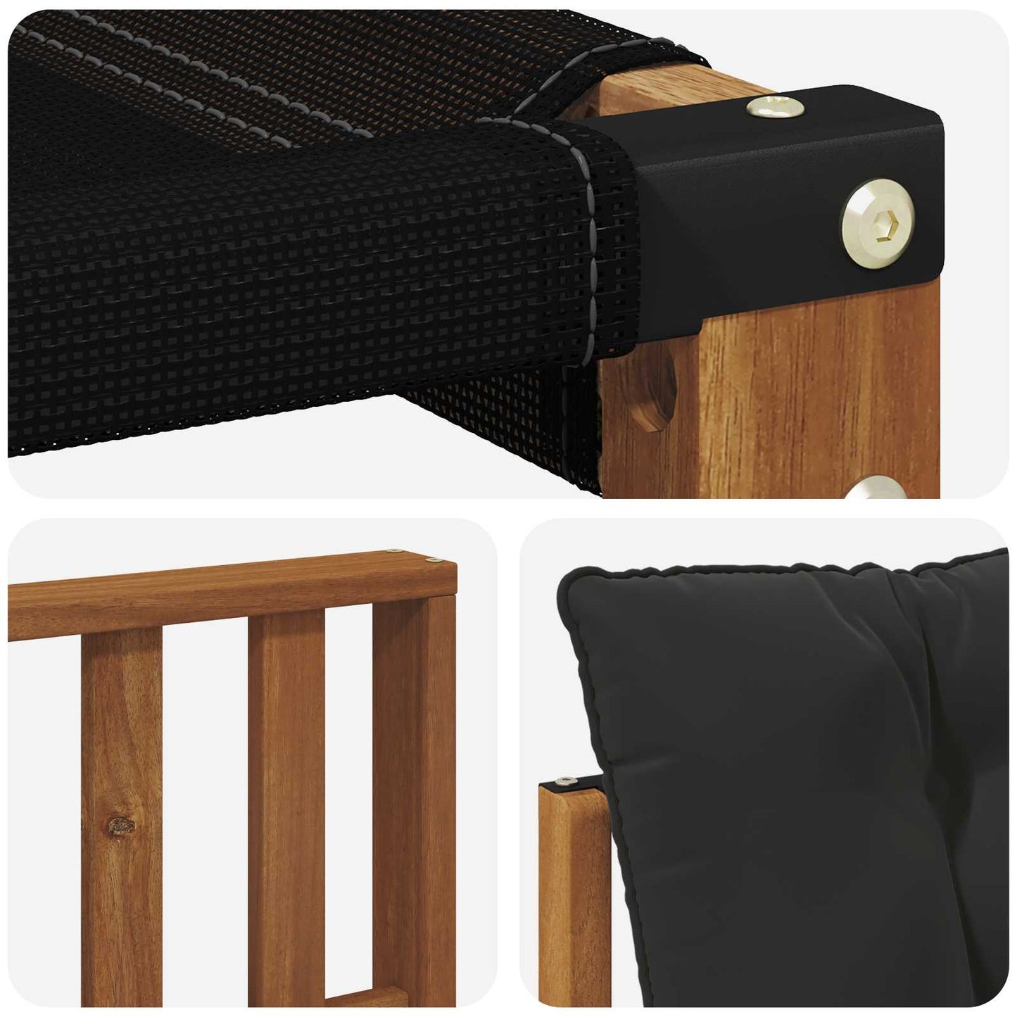 Set di divani da esterno con cuscino 6 pcs Naturale e Nero | homemem39
