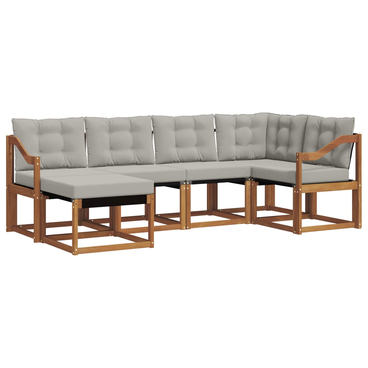 Set di divani da esterno 6 pcs Grigio Naturale e Chiaro | homemem39