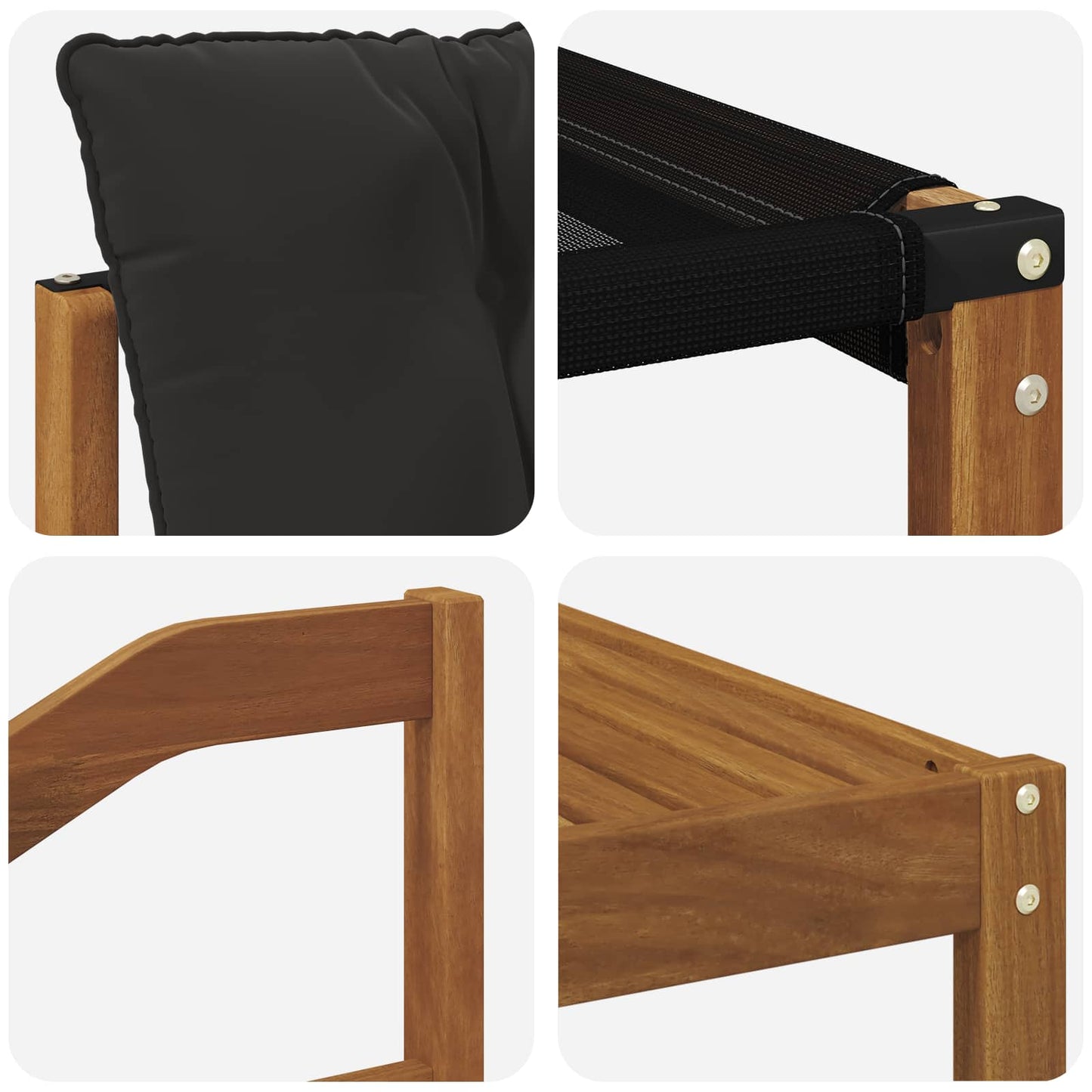 Set di divani da esterno con cuscino 7 pcs Naturale e Nero