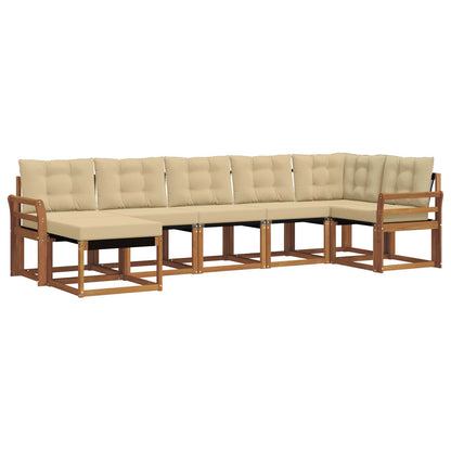 Set di divani da esterno con cuscino 7 pcs Naturale e Beige | homemem39