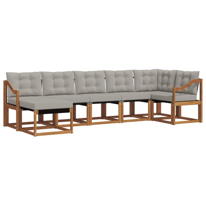 Set di divani da esterno 7 pcs Grigio Naturale e Chiaro | homemem39