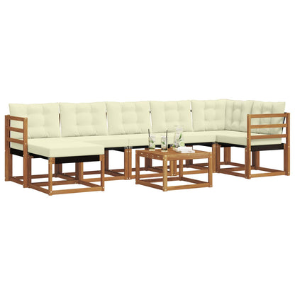 Set di divani da esterno con cuscino 8 pcs Naturale e Crema | homemem39