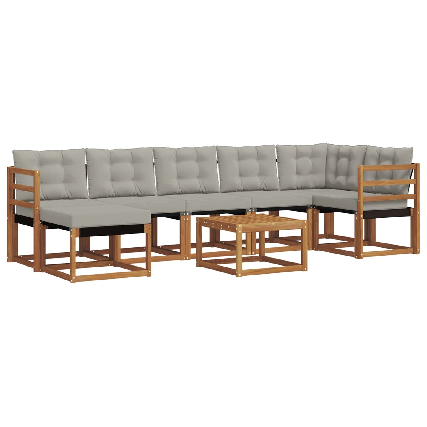 Set di divani da esterno 8 pcs Grigio Naturale e Chiaro | homemem39