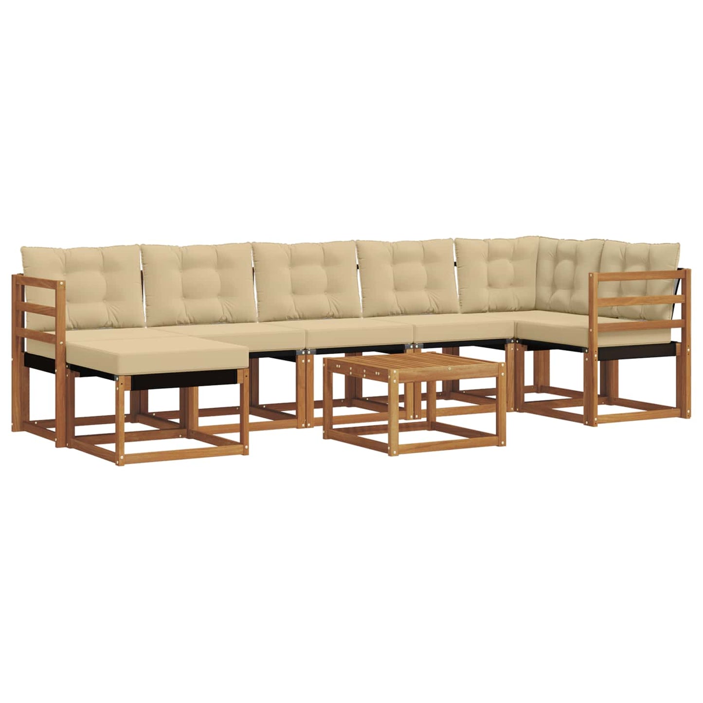 Set di divani da esterno con cuscino 8 pcs Naturale e Beige | homemem39