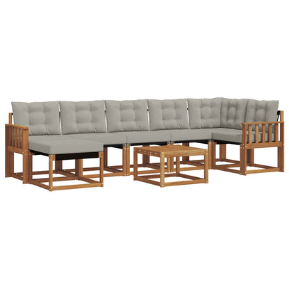 Set di divani da esterno 8 pcs Grigio Naturale e Chiaro | homemem39
