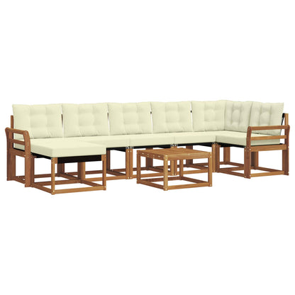 Set di divani da esterno con cuscino 8 pcs Naturale e Crema | homemem39