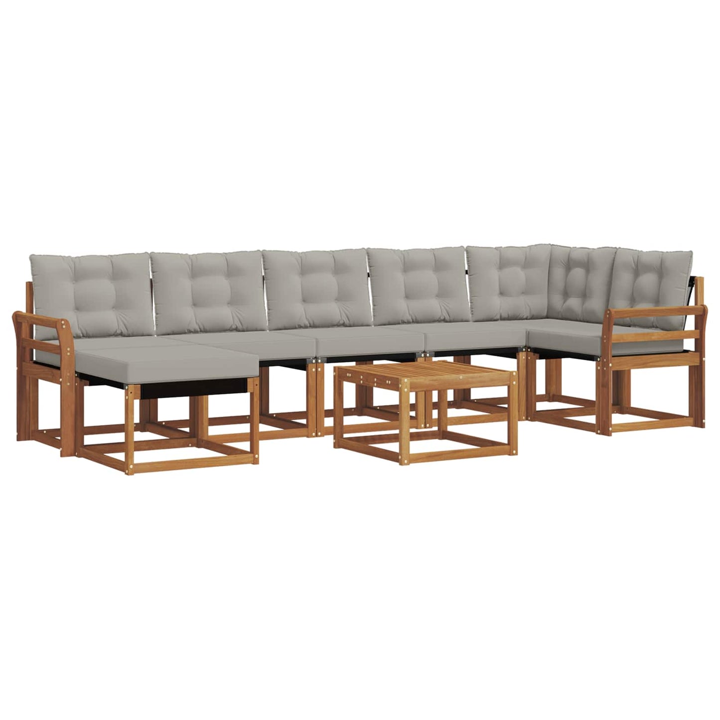 Set di divani da esterno 8 pcs Grigio Naturale e Chiaro | homemem39