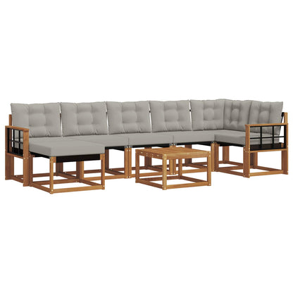Set di divani da esterno 8 pcs Grigio Naturale e Chiaro | homemem39