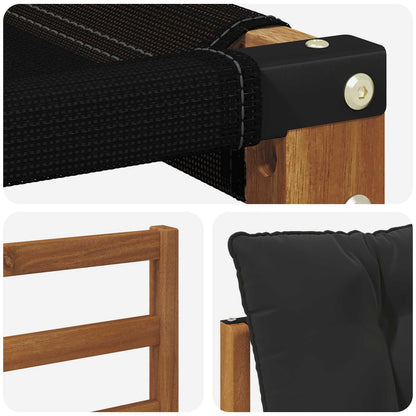 Set di divani da esterno con cuscino 6 pcs Naturale e Nero | homemem39