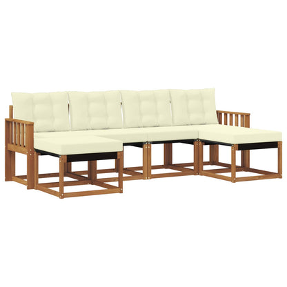 Set di divani da esterno con cuscino 6 pcs Naturale e Crema | homemem39