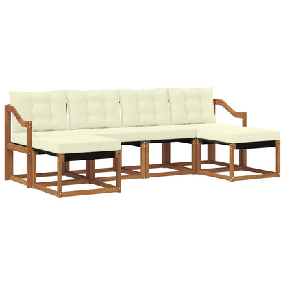 Set di divani da esterno con cuscino 6 pcs Naturale e Crema | homemem39