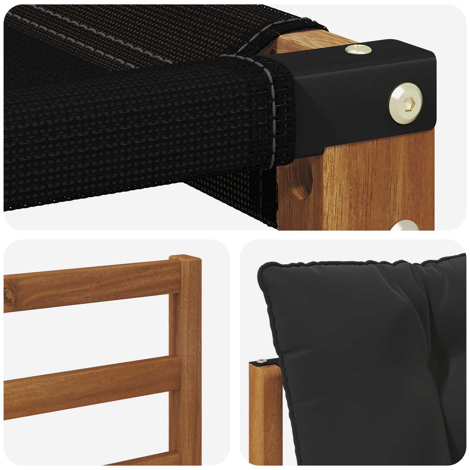 Set di divani da esterno con cuscino 8 pcs Naturale e Nero | homemem39