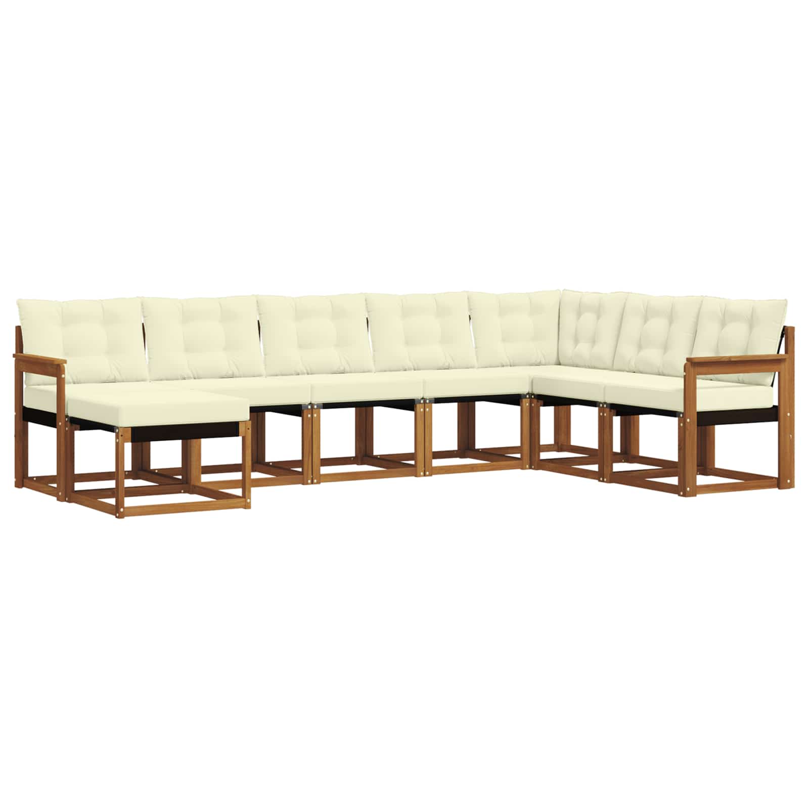 Set di divani da esterno con cuscino 8 pcs Naturale e Crema | homemem39