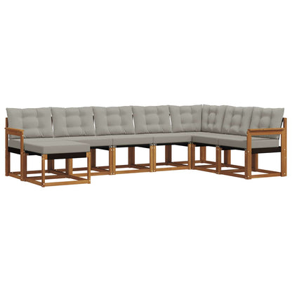 Set di divani da esterno 8 pcs Grigio Naturale e Chiaro | homemem39