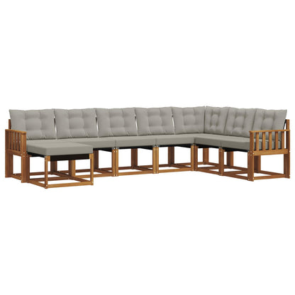 Set di divani da esterno 8 pcs Grigio Naturale e Chiaro | homemem39