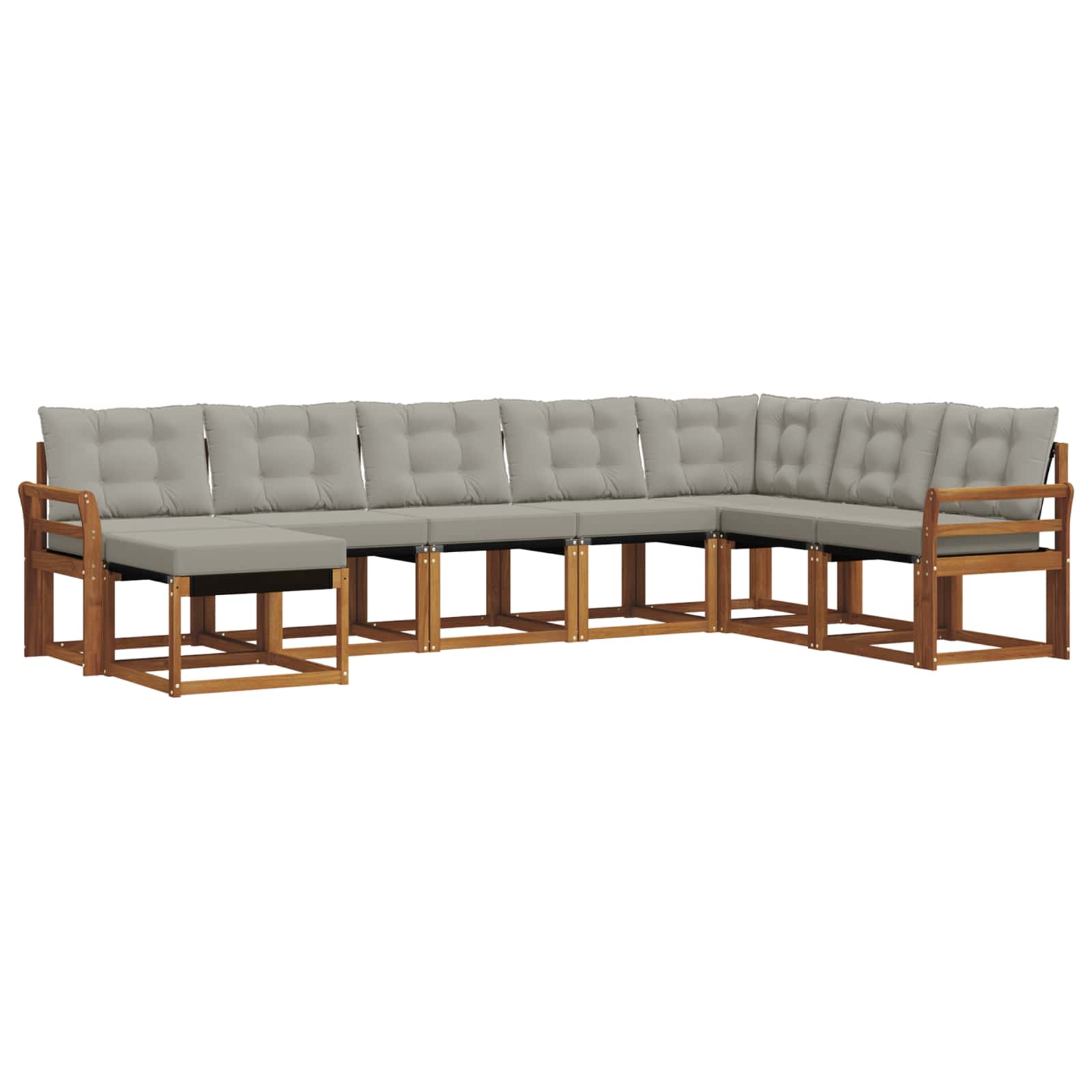 Set di divani da esterno 8 pcs Grigio Naturale e Chiaro | homemem39