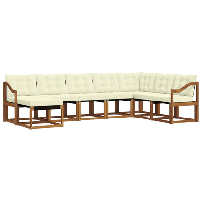 Set di divani da esterno con cuscino 8 pcs Naturale e Crema | homemem39
