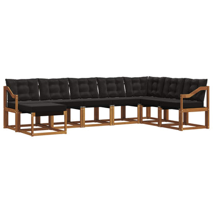 Set di divani da esterno con cuscino 8 pcs Naturale e Nero | homemem39