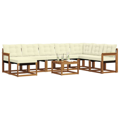 Set di divani da esterno con cuscino 9 pcs Naturale e Crema