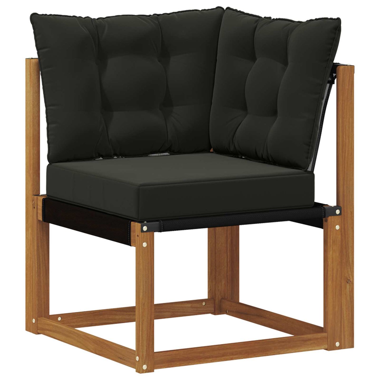 Set di divani da esterno con cuscino 9 pcs Naturale e Nero | homemem39
