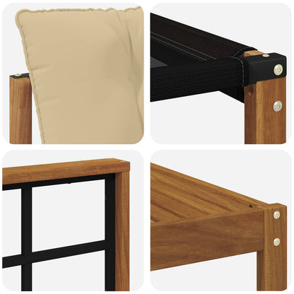 Set di divani da esterno con cuscino 9 pcs Naturale e Beige