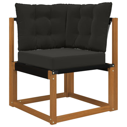 Set di divani da esterno con cuscino 6 pcs Naturale e Nero | homemem39