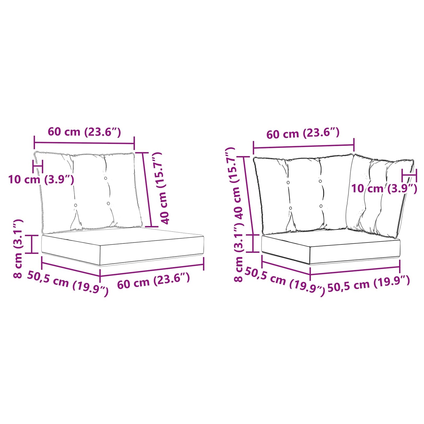 Set di divani da esterno 6 pcs Naturale e Grigio Chiaro | homemem39