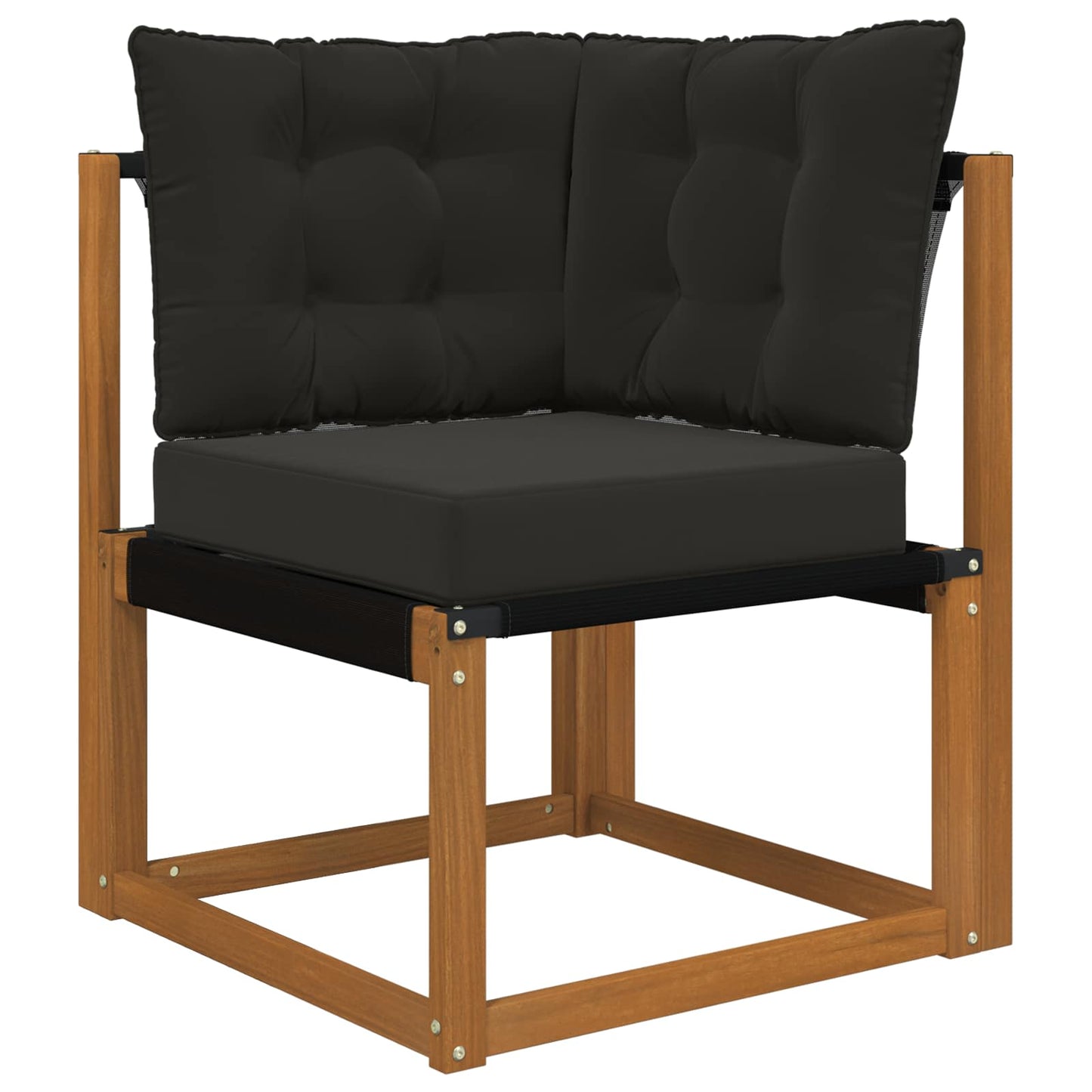 Set di divani da esterno con cuscino 6 pcs Naturale e Nero