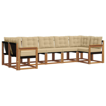 Set di divani da esterno con cuscino 7 pcs Naturale e Beige