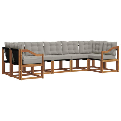 Set di divani da esterno 7 pcs Grigio Naturale e Chiaro | homemem39