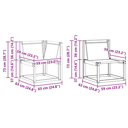 Set di divani da esterno con cuscino 7 pcs Naturale e Nero | homemem39