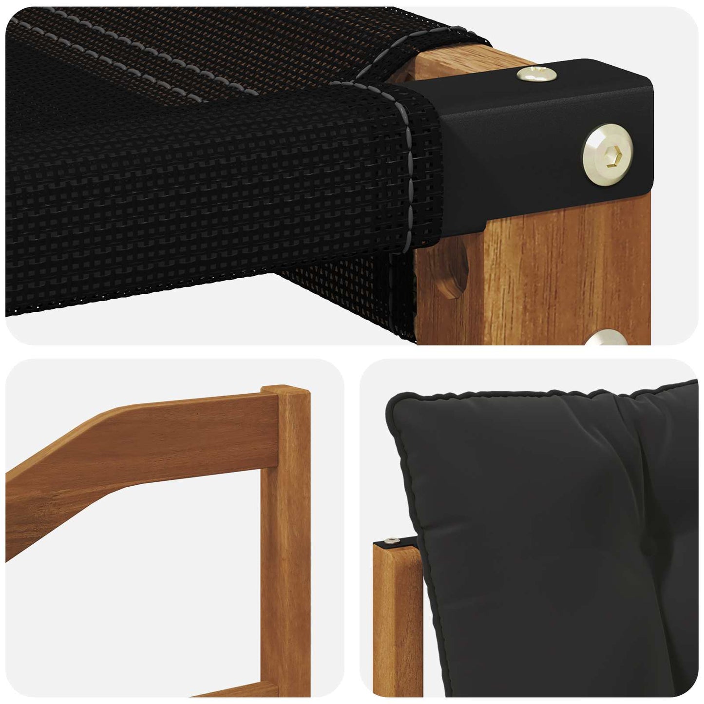 Set di divani da esterno con cuscino 9 pcs Naturale e Nero | homemem39