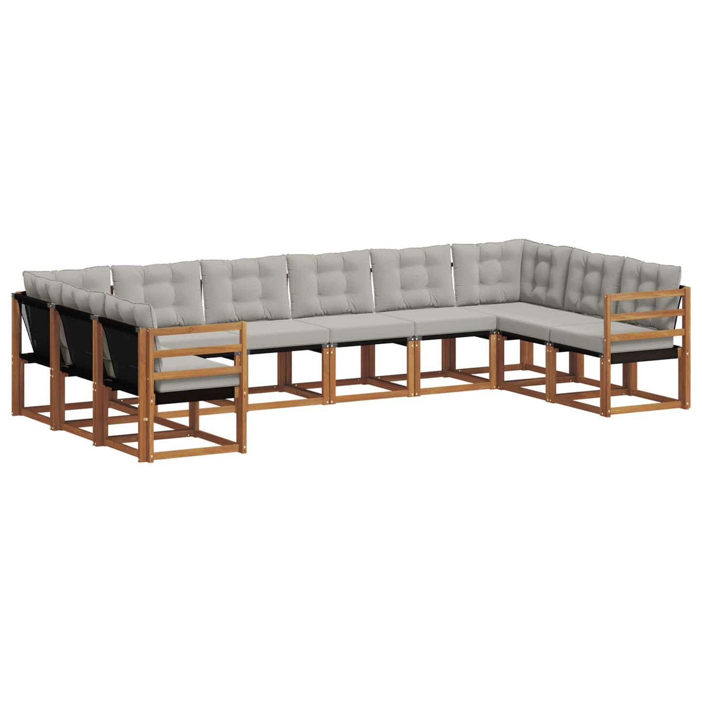 Set di divani da esterno 10 pcs Grigio Naturale e Chiaro | homemem39