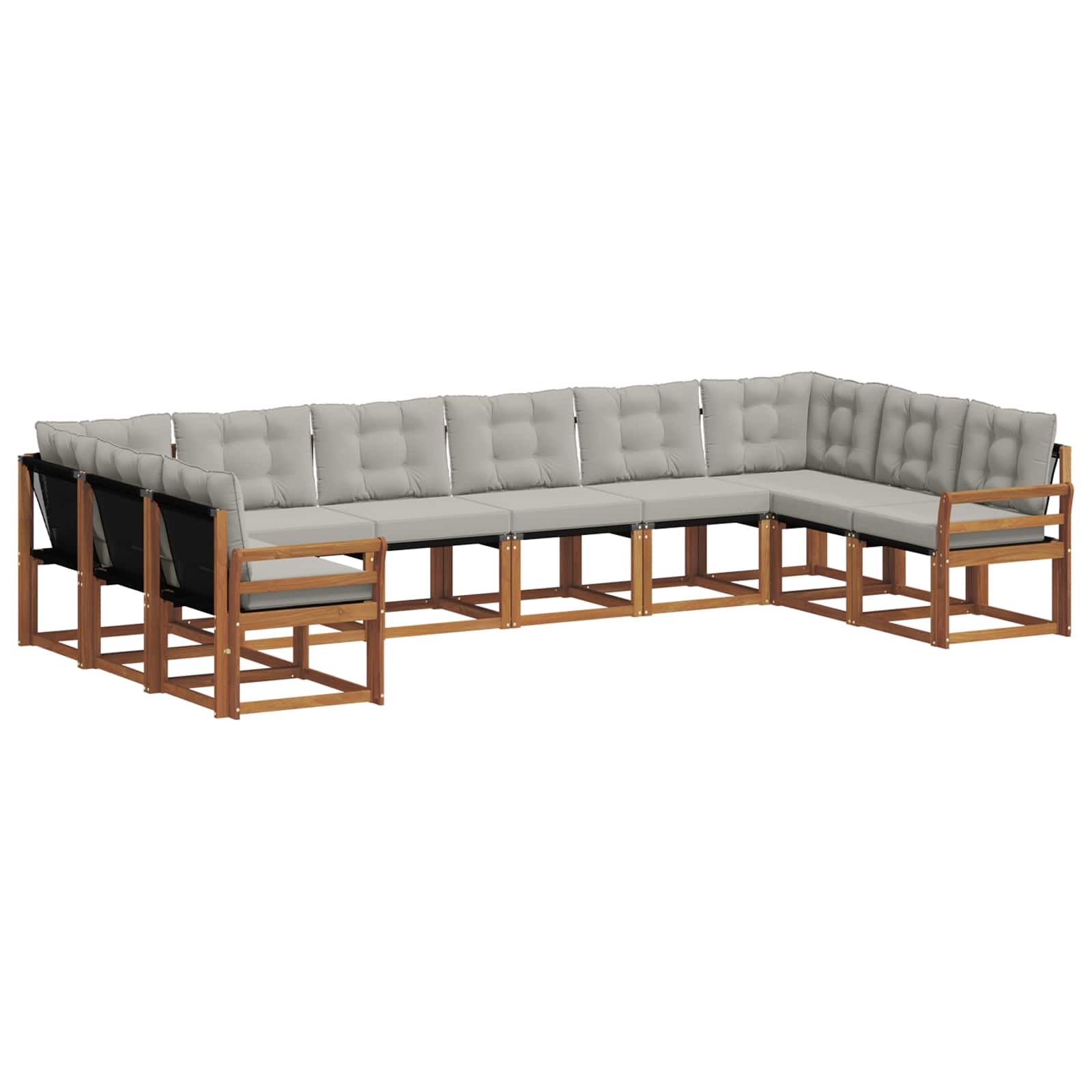 Set di divani da esterno 10 pcs Grigio Naturale e Chiaro | homemem39