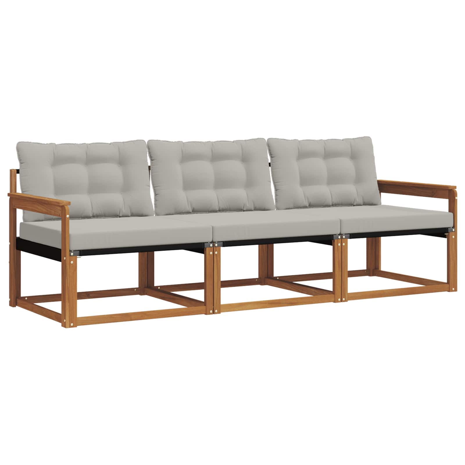 Set di divani da esterno 3 pcs Grigio Naturale e Chiaro | homemem39
