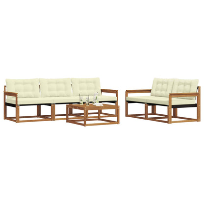 Set di divani da esterno con cuscino 6 pcs Naturale e Crema | homemem39