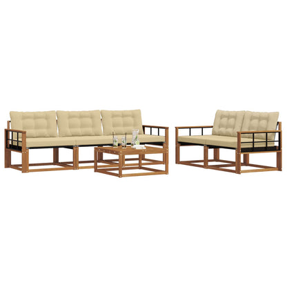 Set di divani da esterno con cuscino 6 pcs Naturale e Beige | homemem39
