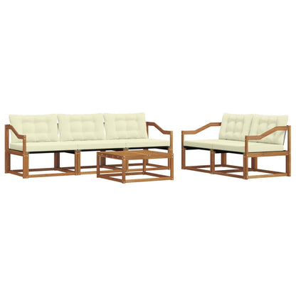 Set di divani da esterno con cuscino 6 pcs Naturale e Crema | homemem39