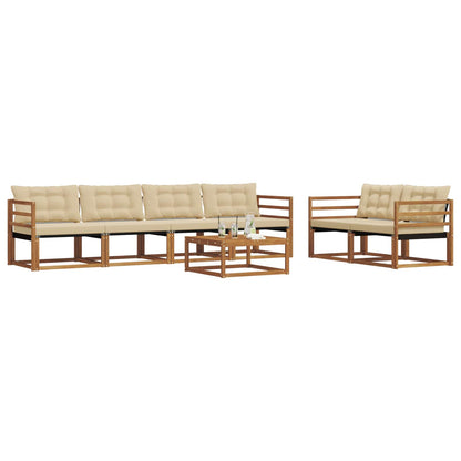Set di divani da esterno con cuscino 7 pcs Naturale e Beige