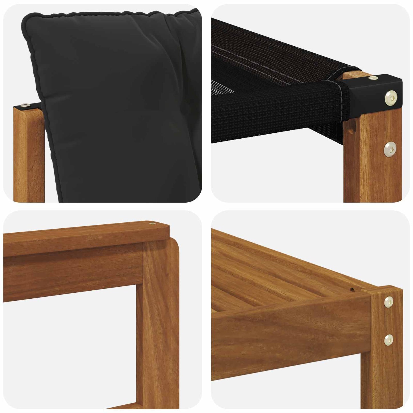 Set di divani da esterno con cuscino 7 pcs Naturale e Nero | homemem39