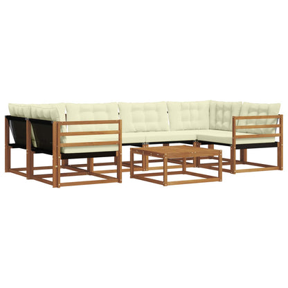 Set di divani da esterno con cuscino 7 pcs Naturale e Crema