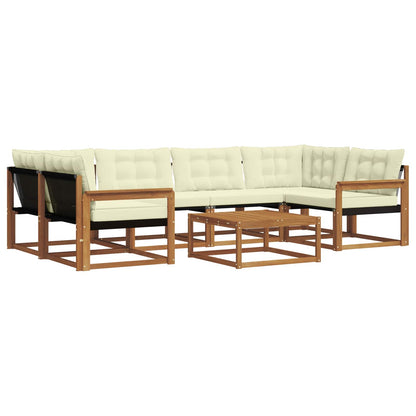 Set di divani da esterno con cuscino 7 pcs Naturale e Crema | homemem39