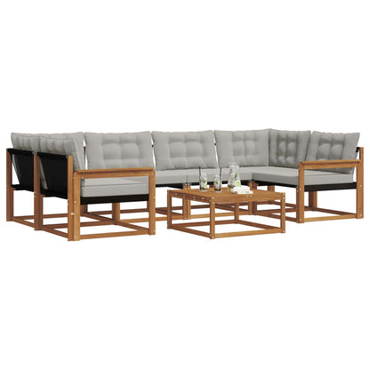 Set di divani da esterno 7 pcs Grigio Naturale e Chiaro | homemem39
