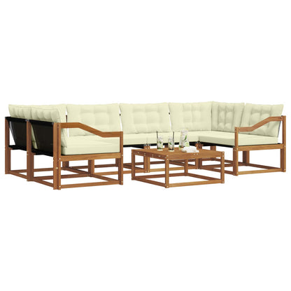 Set di divani da esterno con cuscino 7 pcs Naturale e Crema | homemem39