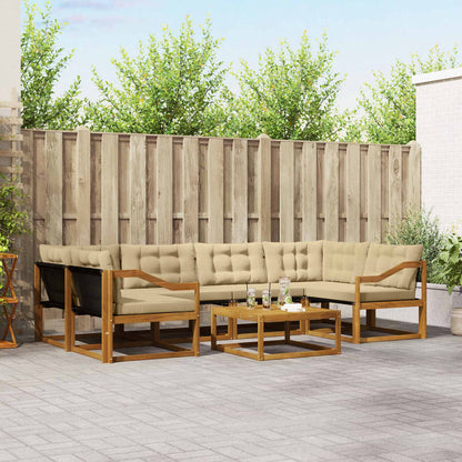 Set di divani da esterno con cuscino 7 pcs Naturale e Beige